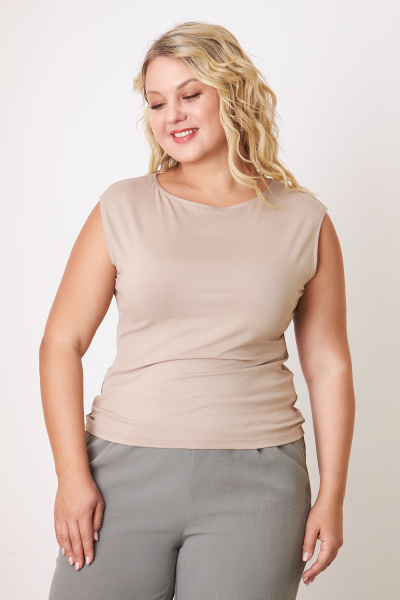 Блузка Незнакомка 08.3012.800 топ вискоза ((44) 164-88-96, серо-бежевый)
