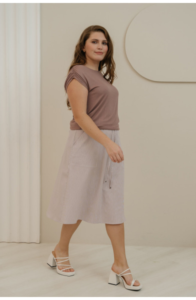 Юбка Незнакомка 04.9409.2674 хлопок костюмный"полоска"