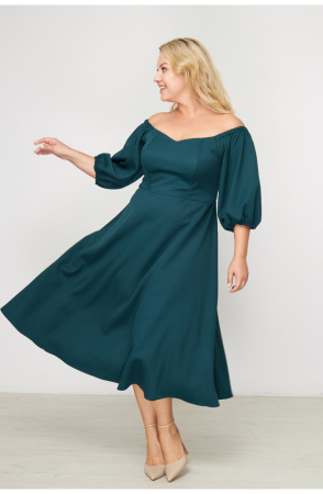 Платье Незнакомка 00.9280.2745 ткань костюмная ((52) 164-104-112, темно-зеленый)