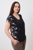 Блузка Незнакомка 01.9467.2779 штапель "купон-цветы ((50) 164-100-108, черный)