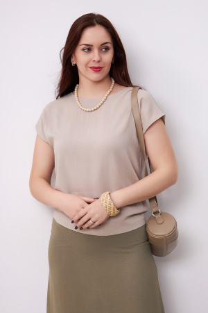 Блузка Незнакомка 03.9499.2154 ткань плательная слаб ((44) 164-88-96, серо-бежевый)