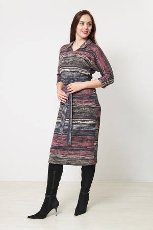 Платье Незнакомка 00.8466.2800 трикотаж-ангора ((62) 164-124-132, серо-розовый)