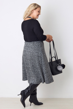 Юбка Незнакомка 04.8452.1748 трикотаж букле ((44) 164-88-96, черно-белый)