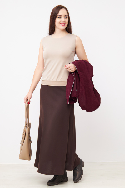 Блузка-топ Незнакомка 03.3012.2888 вискоза ((44) 164-88-96, серо-бежевый)